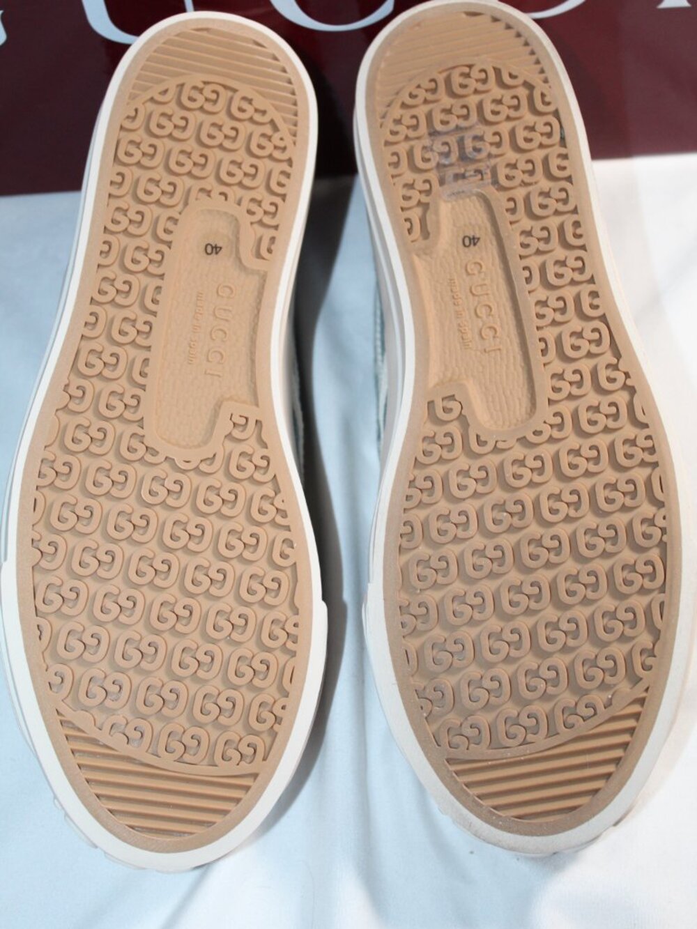 NWB Gucci GG Supreme Blue Loafers Slip On Sneakers Flats Loafer Tennis 836059 40 - Picture 8 of 8